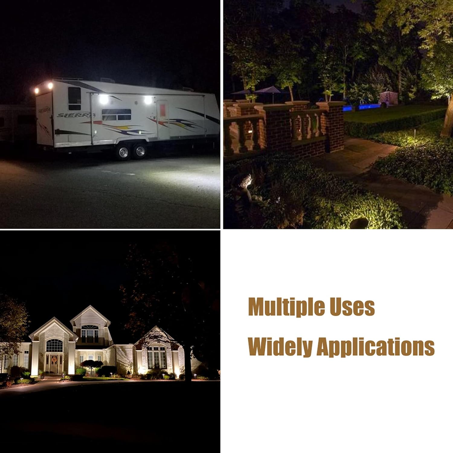 PAR36 LED Landscape Bulb 9W(50W Halogen Equivalent) 900LM 3000K Warm White 12V-36V DC/AC Low Voltage PAR36 LED Tractor Light, 4Pack