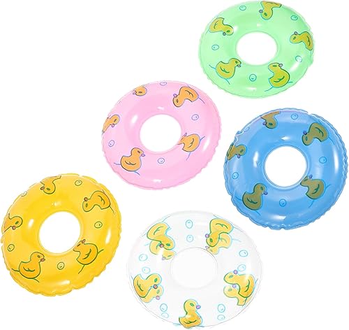 Miniatura 9 de Gadpiparty 5 piezas de mini anillos de natación con patrón de casa de muñecas, anillos de natación para piscina, piscina, flotador, anillos de