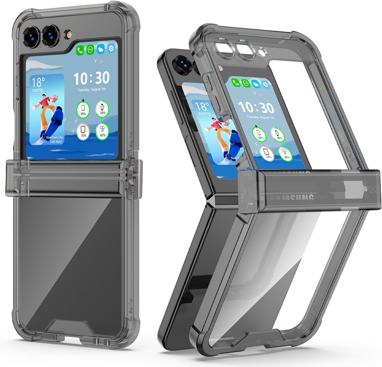 Kapa Clear Airbag with Hinge Protection Back Case for Samsung Galaxy Flip5 / Z Flip 5 | Transparent Shockproof Slim Hard Protective Cover (Black) (B0CNJMM33S) Amazon Price History, Amazon Price Tracker