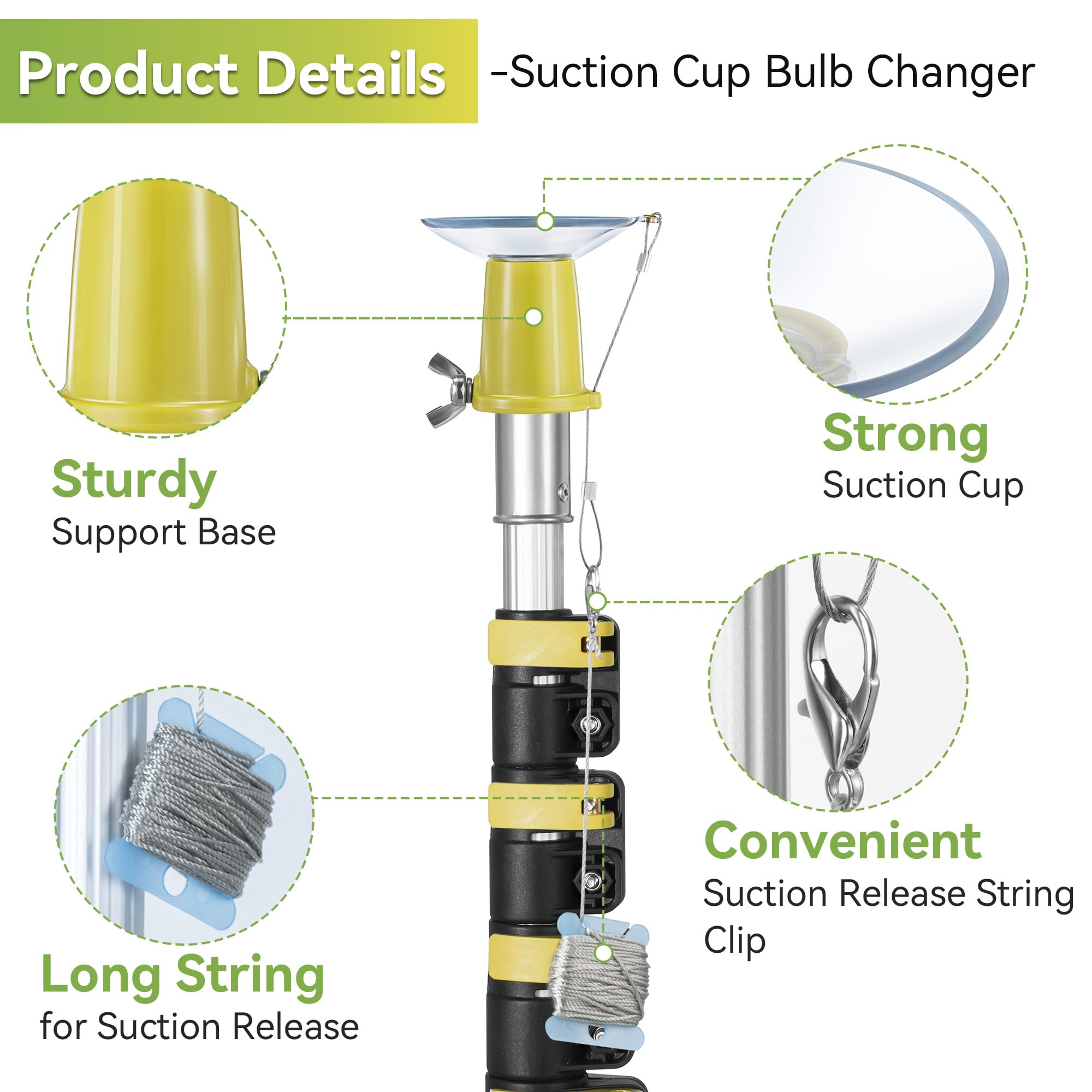 Dreyoo Light Bulb Changer for High Ceilings and Recessed Lights w/ 3 to