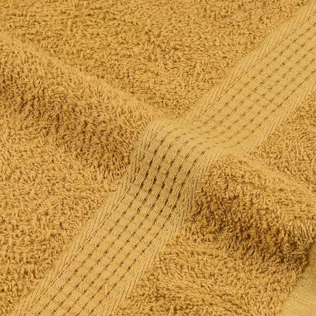 Toalla de ducha Frogn de algodón con hilado en anillo, dorado, 70 x 140 cm, juego de 4, 360 g/m², para invitados, sauna, playa y spa, absorbentes para secar