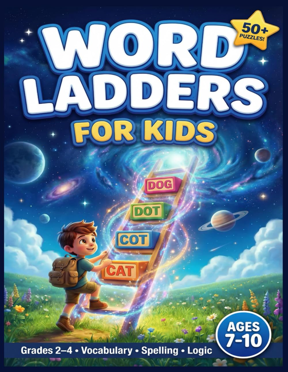 Word Ladders for Kids Ages 7-10: 50+ Fun Word Puzzles to Boost Vocabulary, Spelling & Logic Skills: Educational Brain Teasers & Word Games for Grades ... Classroom & Travel (The Word Ladder Vault)