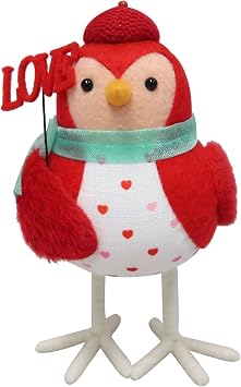 Featherly Friends Birds Spritz Bird Fabric Bird Figurine Valentine Love Birds Fabric Birds Size 6.25" Love Sign Bird