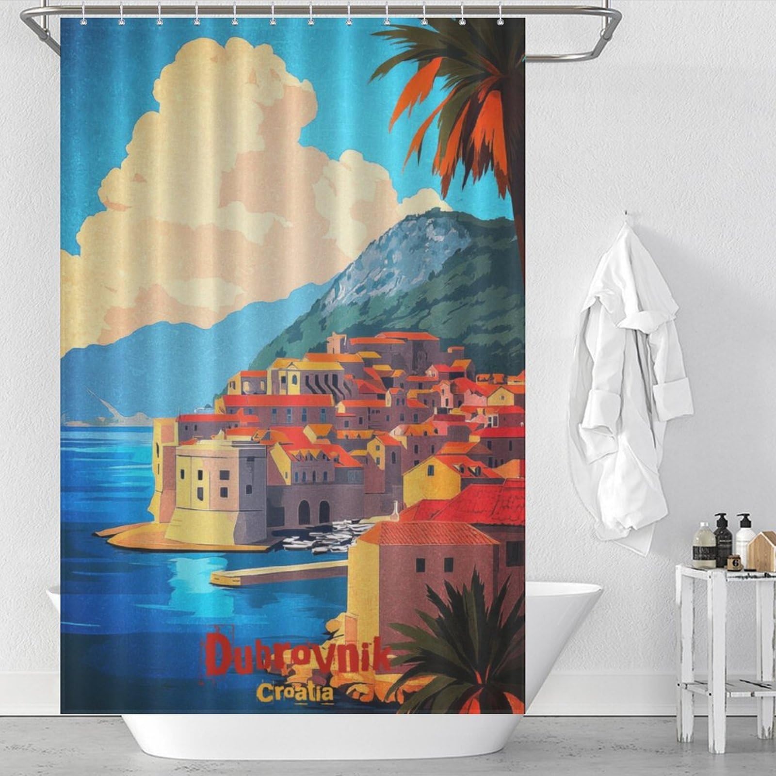 Ensemble de décoration de salle de bain Dubrovnik Art en polyester 119x180cm
