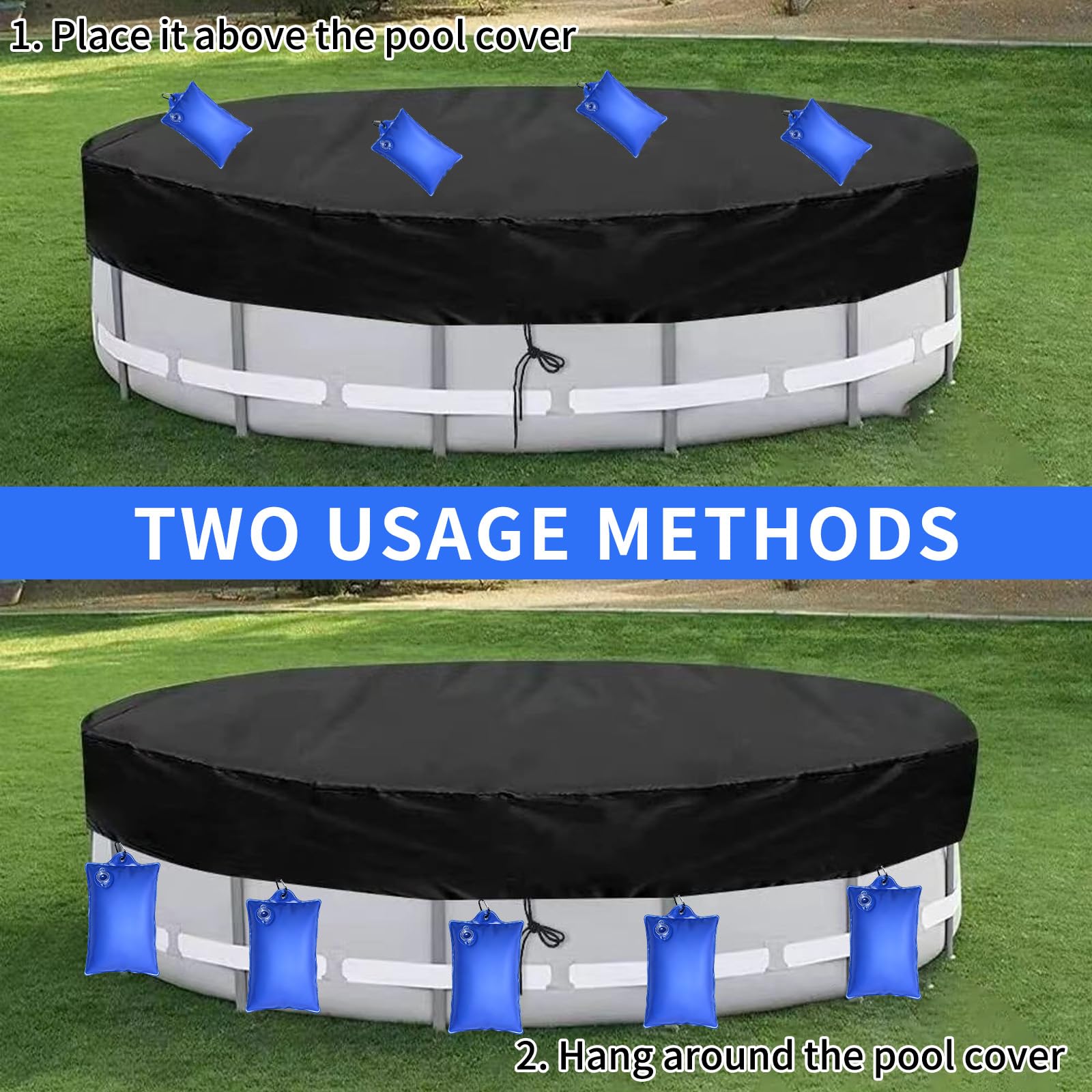 10 Sacche D’Acqua Con Ganci Per Copertura Piscina Invernale – Pesi In PVC Antigelo Per Piscine Fuori Terra - 5
