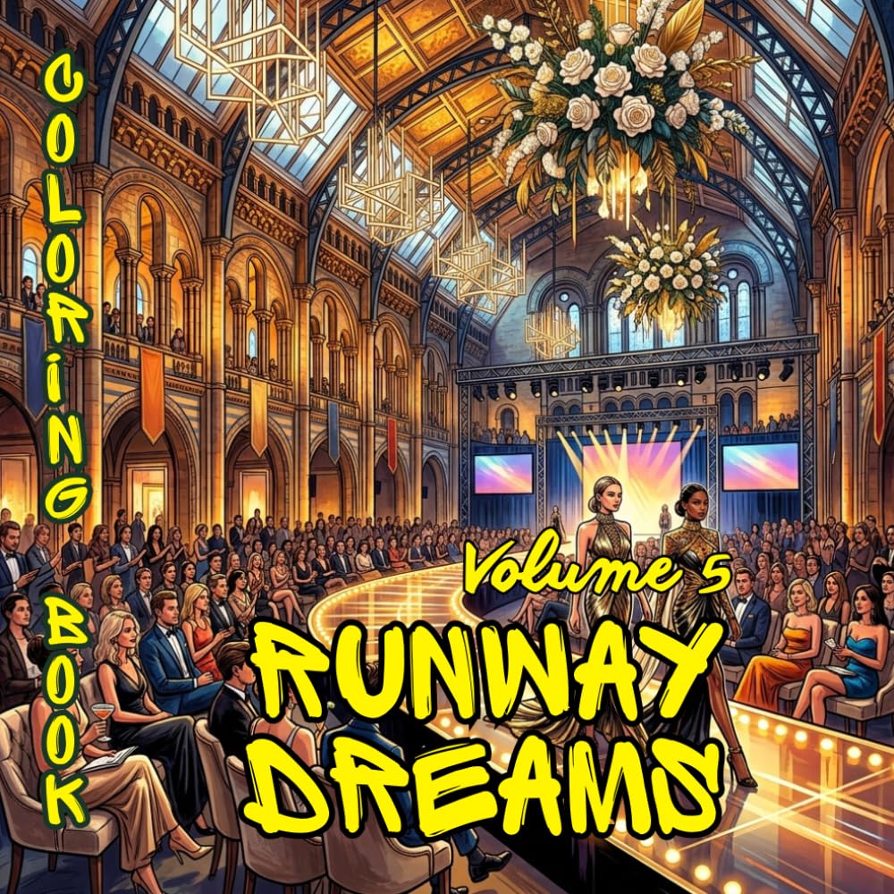 Runway Dreams: A Premium Adult Coloring Book of Luxury Fashion Shows, Elegant Catwalks, Backstage Glamour, Fashion Week Venues & Editorial Inspiration (Creative Lives Coloring Collection)