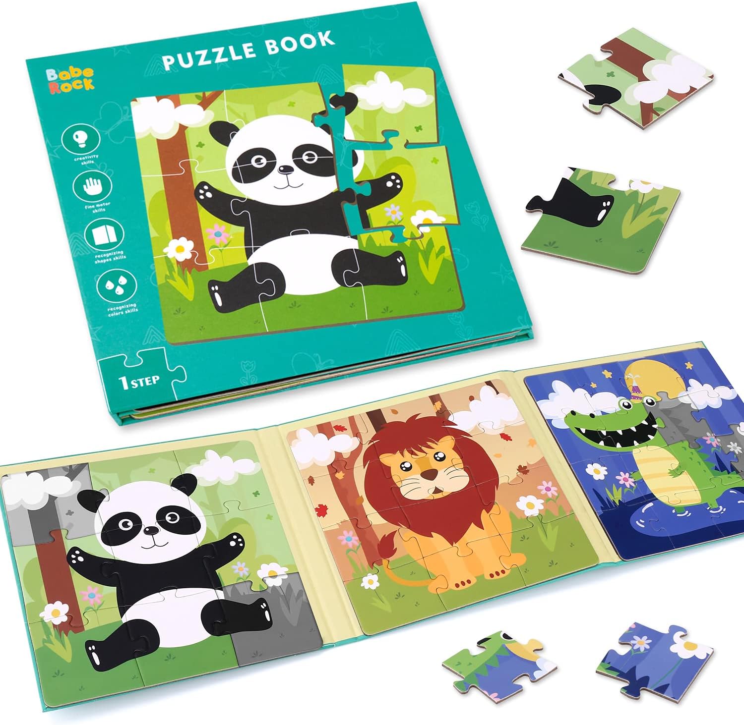 Magnetic Puzzles for Kids Ages 2-4, Montessori Toys Advanced Version 9-12-16 Piece Animal Jigsaw Puzzles Book for Toddlers, Travel Games, Preschool Educational Learning Toys for 3-5 Year Old Gifts