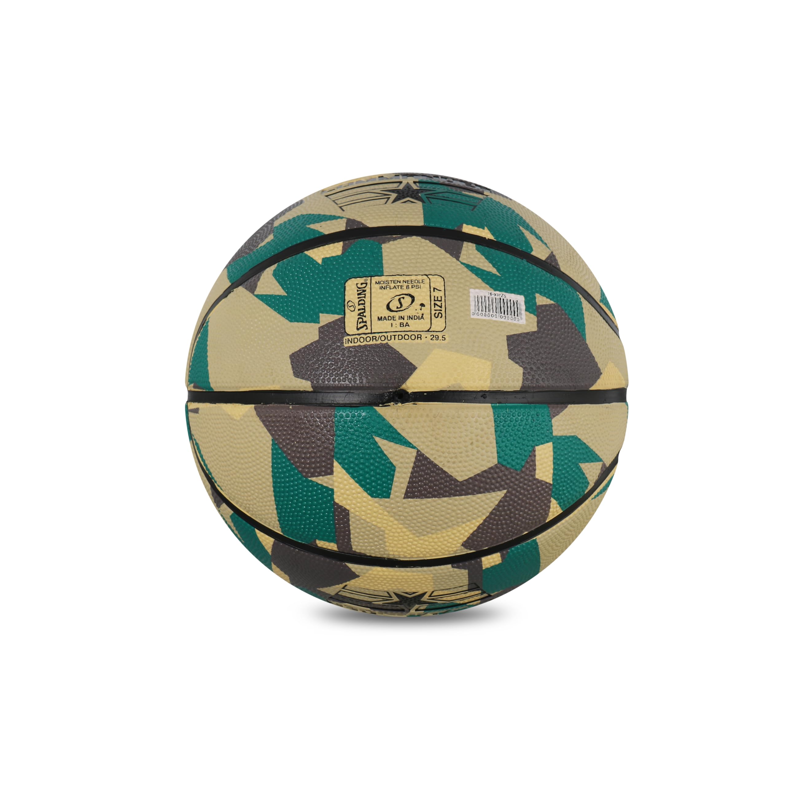 Spalding Commander Poly Basketball tamaño 7 hombres adultos con bomba de aire partido calidad al aire libre baloncesto tamaño 7 ejército impresión goma fuerte núcleo resistente al agua