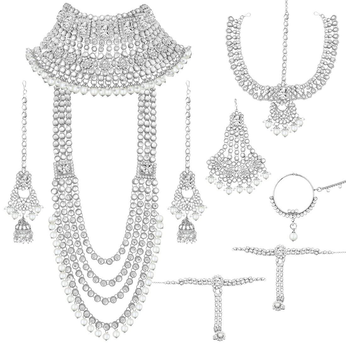 peora Ethnic Indian Traditional Kundan Dulhan Bridal Jewellery Set Gift for Women-picture-28