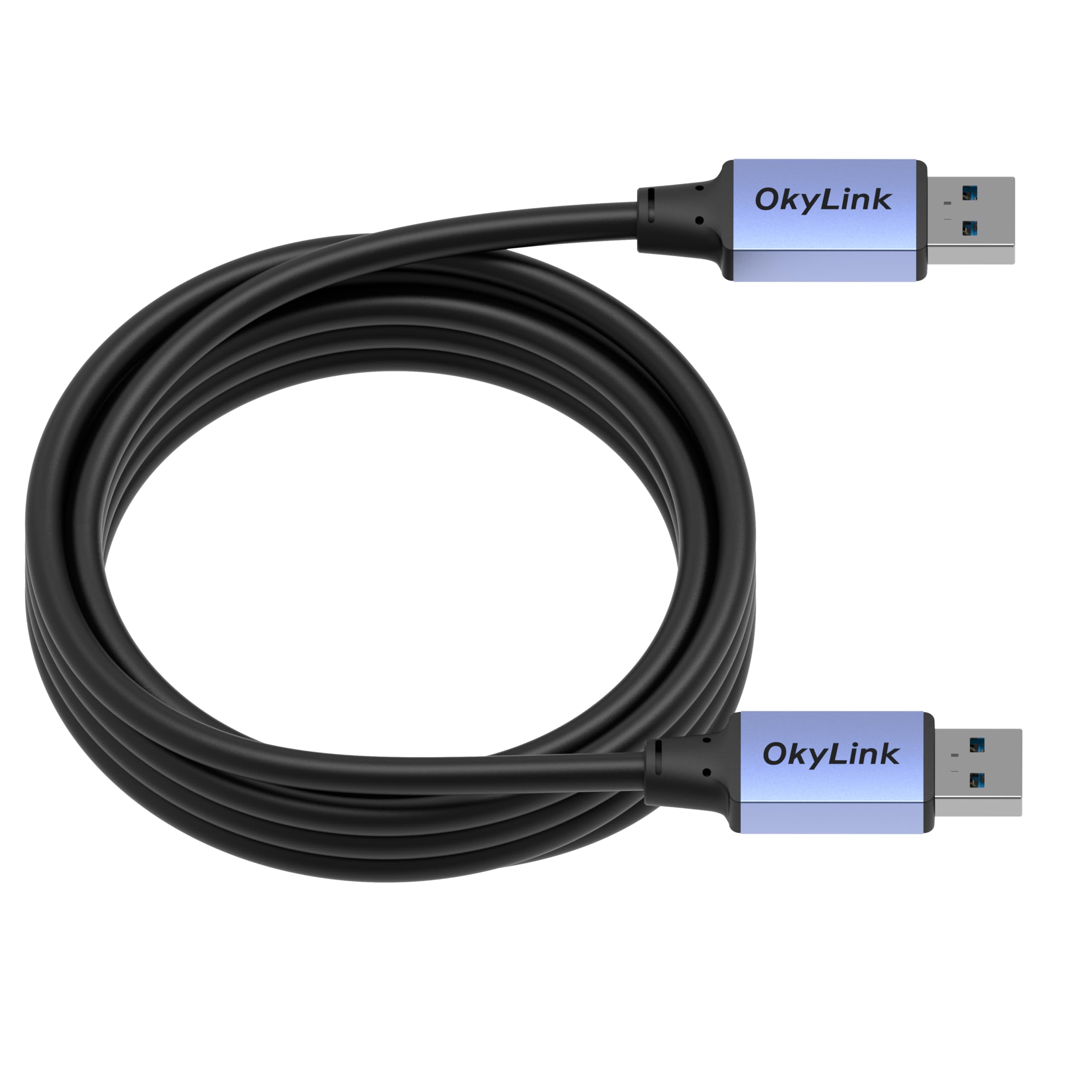 OkyLink 3M USB 3.0/3.2 Gen 1 kabel do transmisji danych, wtyczka A na wtyczkę A 5 Gbps z aluminiową obudową do drukarek etykiet, urządzeń biurowych