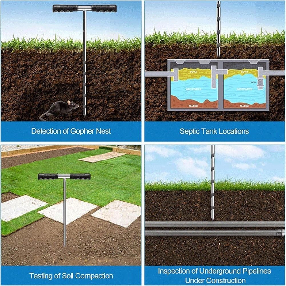 Agricultural Testing Adjustable Soil Probe Solid Stainless Steel Construction