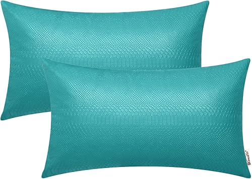 Miniatura 259 de BRAWARM Fundas de almohada de piel sintética de 16 x 16 pulgadas, paquete de 2 fundas de almohada de cuero plateado, almohadas decorativas de piel