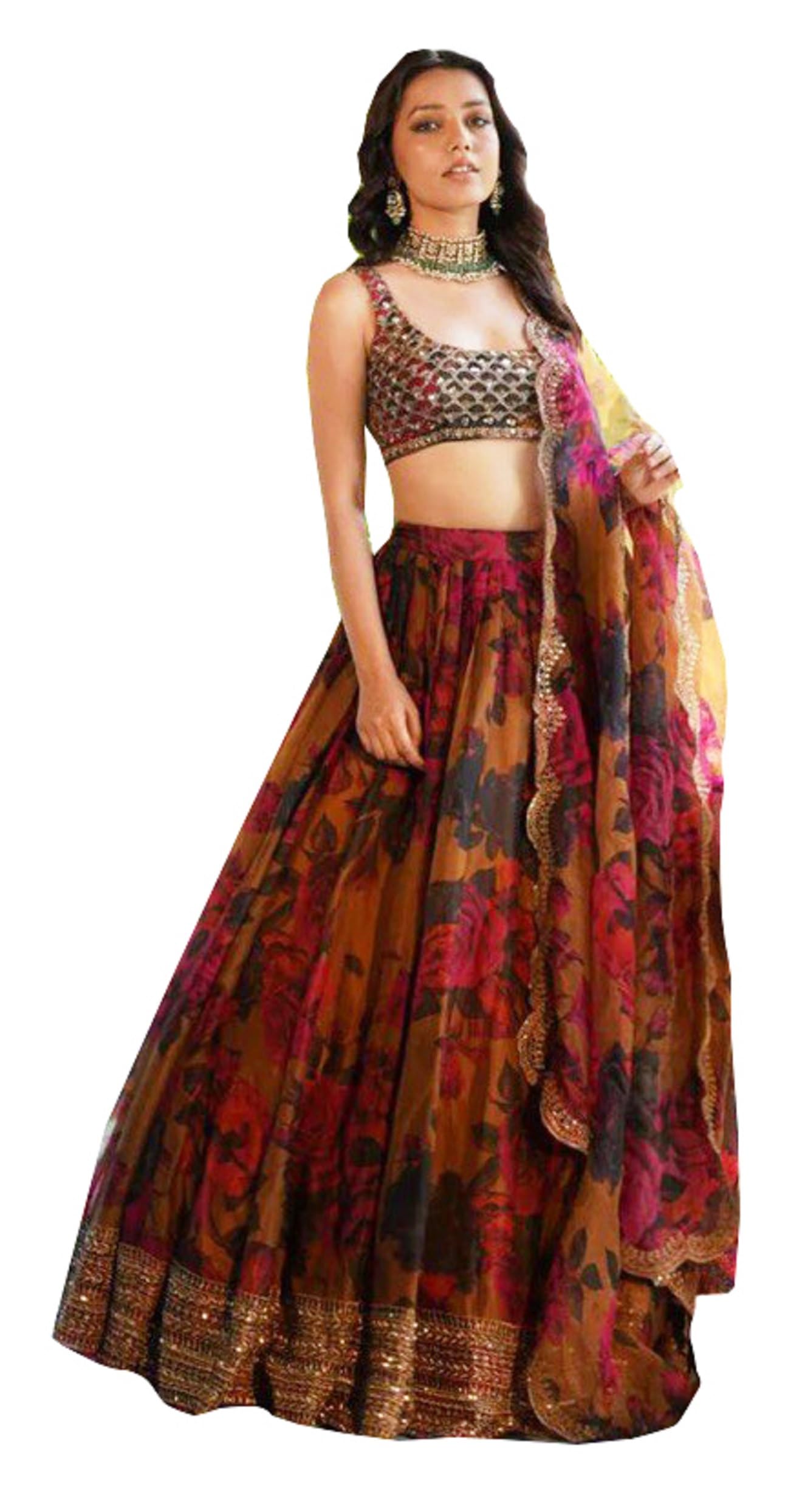 Ready To Wear Indian Lehenga Choli, Duppatt with Stitched Blouse For Women, Bridesmaid, Party, Festival Wear 354-image-26
