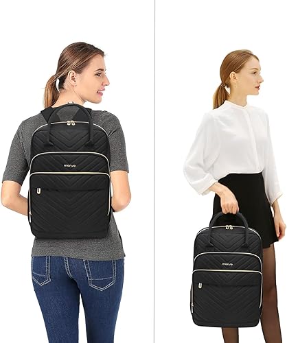 Miniatura 7 de MOSISO Mochila para computadora portátil para mujeres y hombres, 15.6-16 pulgadas, antirrobo, a la moda, informal, con puerto de carga USB y correa