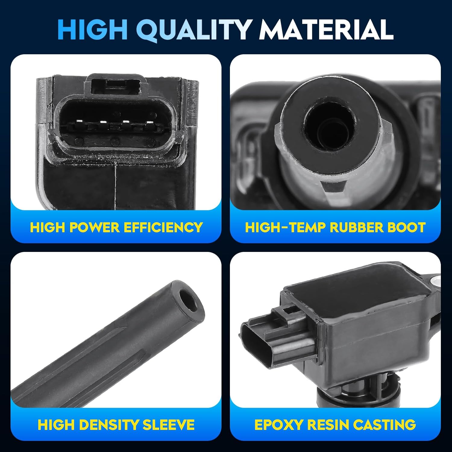 Ignition Coil Pack for Mazda 3 2L 2.5L 2012-2020, Mazda 6 14-20, for Mazda 3 Sport 14 & 16-18, for CX-5, CX-9 2016-2019, MX-5 Miata 2016-2018 2L, Replaces UF656 5C1894 B250 U5279 C1837, 4 Pcs