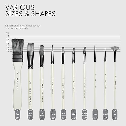 Miniatura 2 de ARTIFY - Juego de 10 brochas de pintura, con estuche de transporte