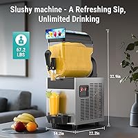 Vista 7 de Máquina comercial de granizado de 15L con luz LED, 15L × 1 Tanques Máquina comercial de bebidas congeladas, Máquina de granizado de margarita