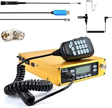 HYS G25W 136-174/400-480MHz Vehicle Mobile Radio Transceiver Dual Band Car Walkie Talkie Compatible with Dual-PTT MIC and Programming Cable (Golden)