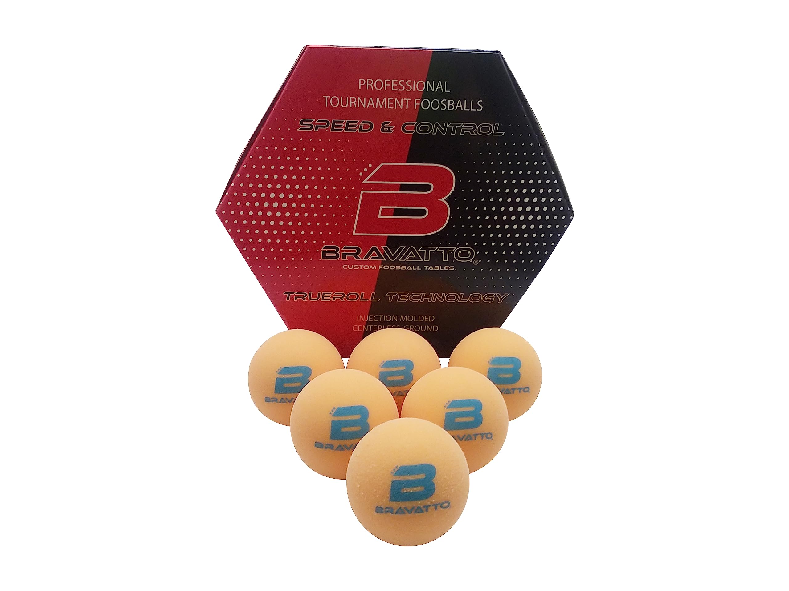 Bravatto Professional Foosball Balls: Tournament Quality - Just Like The Pros Use, Official Regulation Size - Set of 6 Foosballs (Yellow)