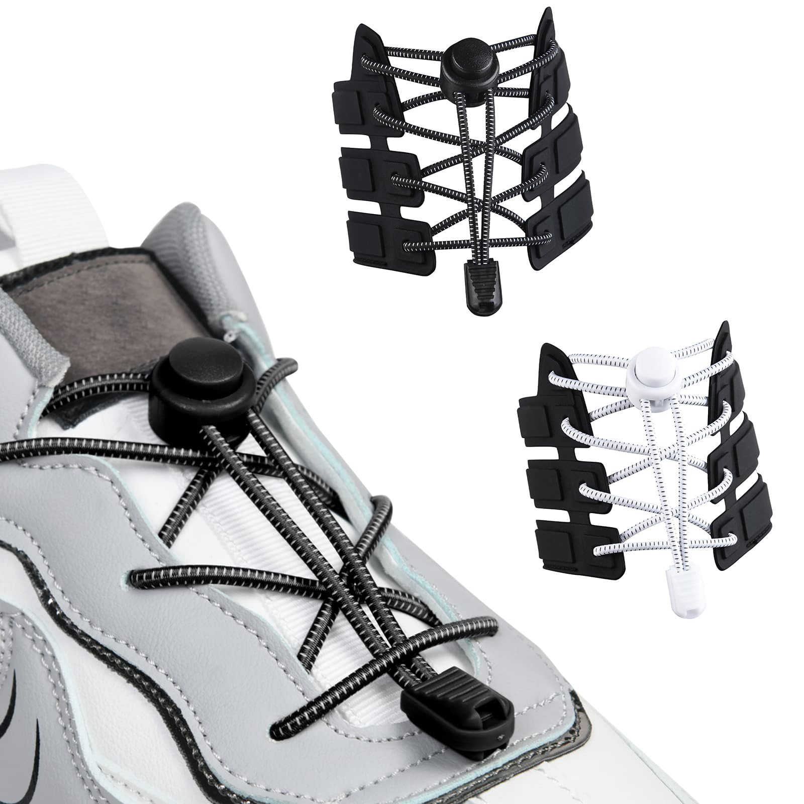 3 Pairs No Tie Shoe Laces, Elastic Shoe Laces Fits All, Shoes Laces for Men Women, Shoe Lace for Adult Sneakers Fits Hiking Boots, Board Shoes and Casual Shoes