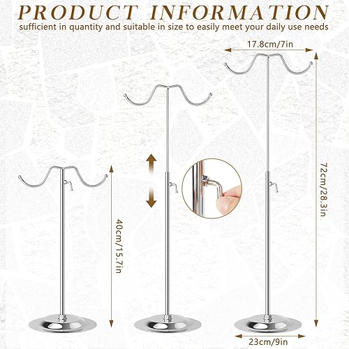 Miniatura 2 de Lounsweer 2 piezas de soporte de exhibición de bolso de mano de doble gancho de acero inoxidable de metal soporte de bolso soporte soporte de mesa