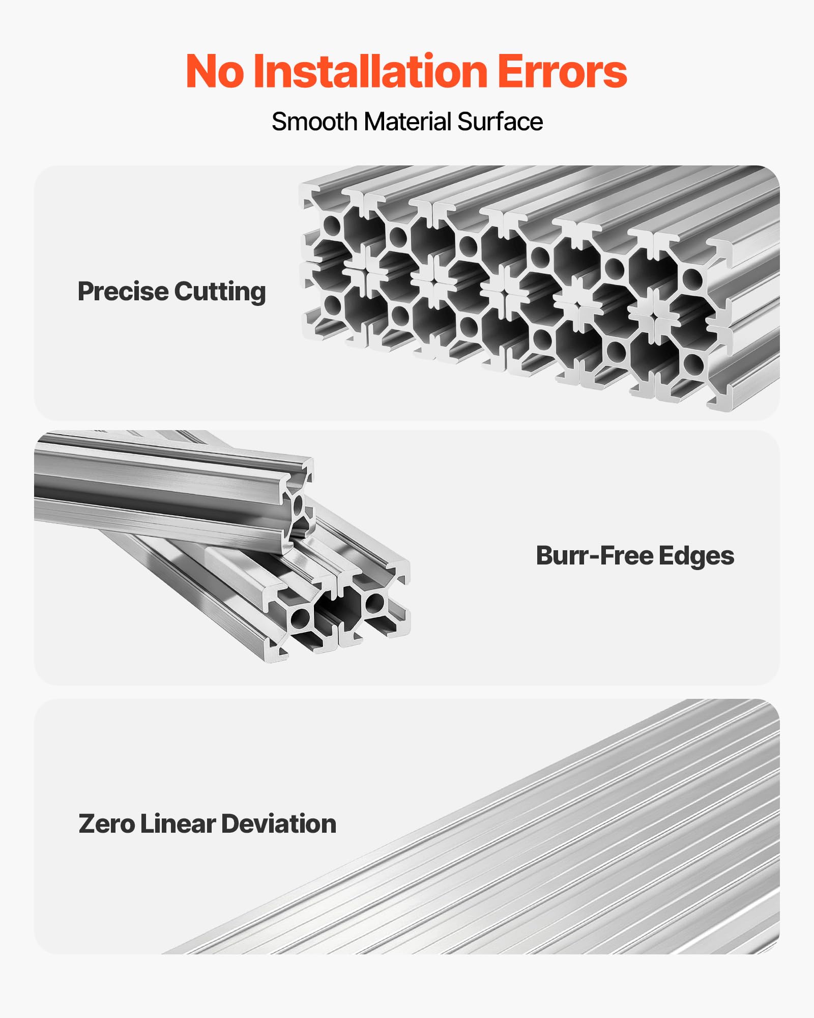 VEVOR 2020 Aluminium Profile 12 Stk. 2 m, Eloxierte T-Nut-Aluprofile nach EU-Standard, Hochfeste Strangpressprofile, Aluminiumschiene für 3D-Druckerteile, CNC-DIY-Werkbänke und Montage, Silber