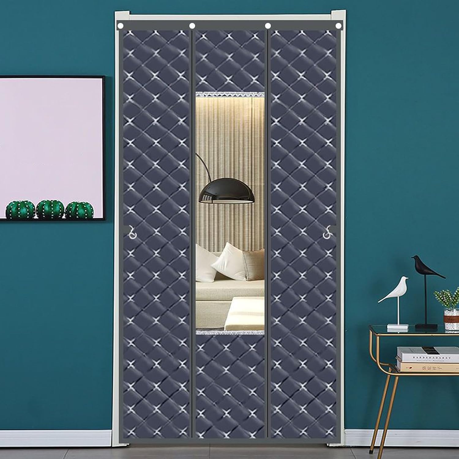 Tenda Invernale per Copertura Termica della Porta, previene la Perdita di Calore, Tessuto Oxford Leggero e insonorizzato Antivento, Calda in Inverno (120x210 cm/47,2x82,6 Pollici)