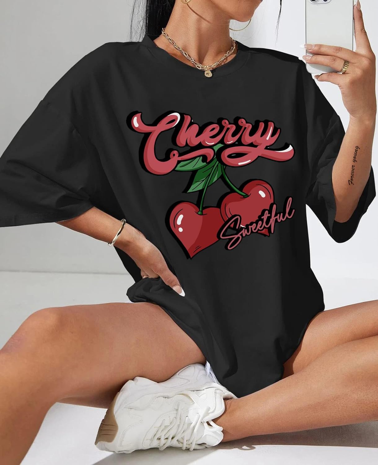 Hilinker Women's Oversized T Shirt Graphic Tees Short Sleeve Shirts Summer Casual Loose Tops - Image 4