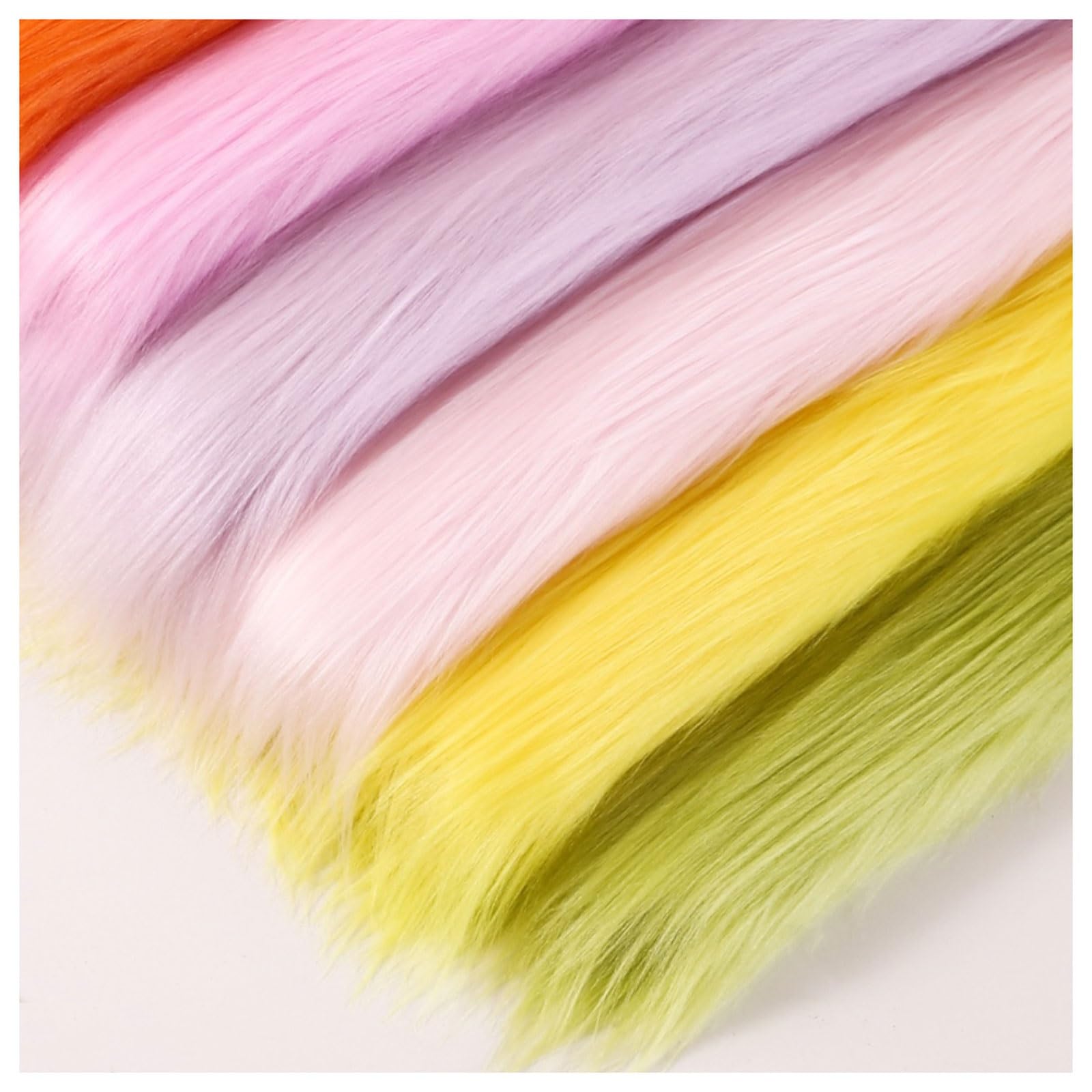 Faux Fur Fabric Square DIY Faux Fur Plush Pieces Pre-Cut, Great Drape & Handle, 9cm Long Pile Synthetic Fake Fur Material for Crafts Costume Throws Fashion Accessory, Gnome, Hobbyists, 50x20cm (Color
