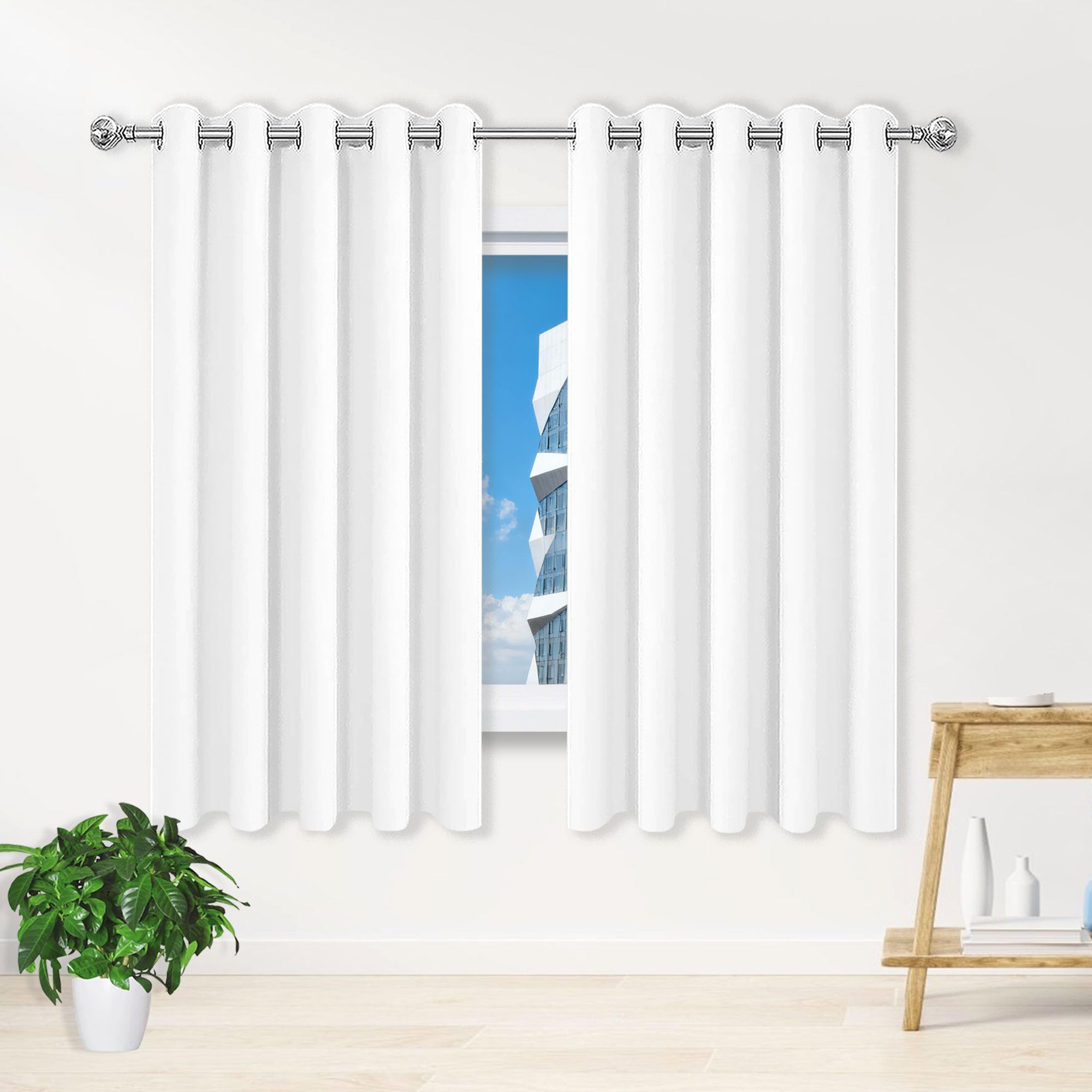Rideau thermique isolant contre le froid et la chaleur avec tissu occultant blanc moderne