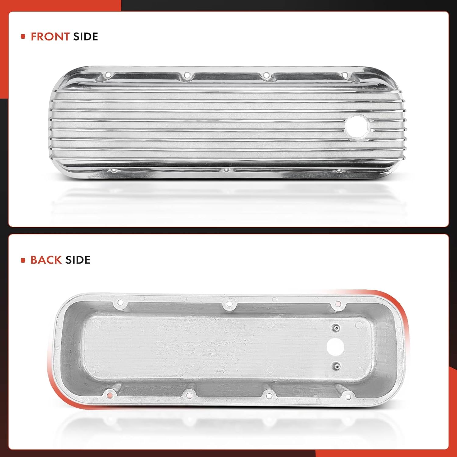 A-Premium Upgraded Aluminum Engine Valve Cover with Valve Cover Gasket & Oil Filler Cap & Bolts Compatible with Chevrolet 396 502 1965-1995 Mark IV Big-Block