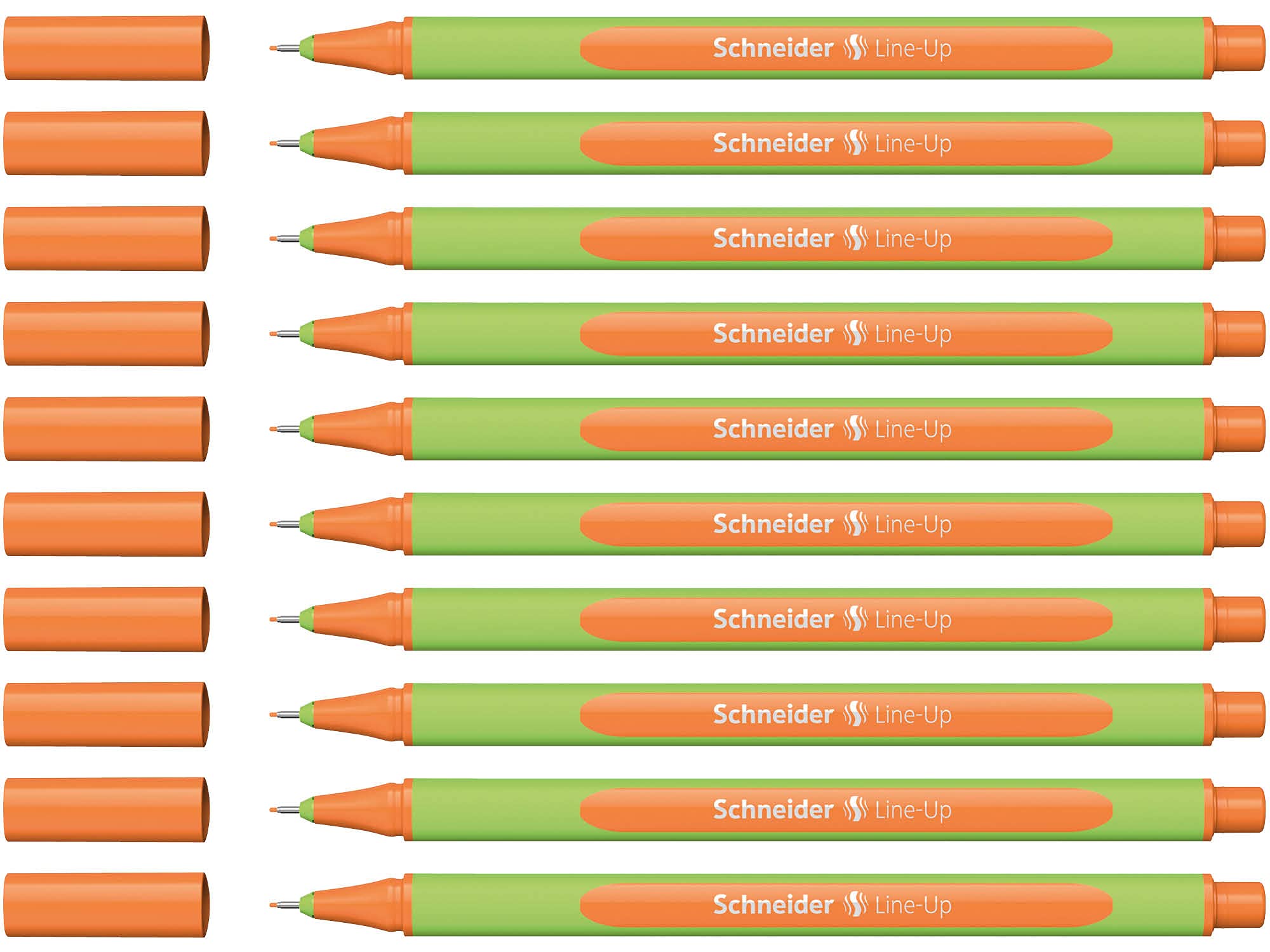 Schneider Line-Up Fineliner 0.4 mm Line Width Made of Bio-Based Plastic Awarded with The Blue Angel Pack of 10 Tango Orange