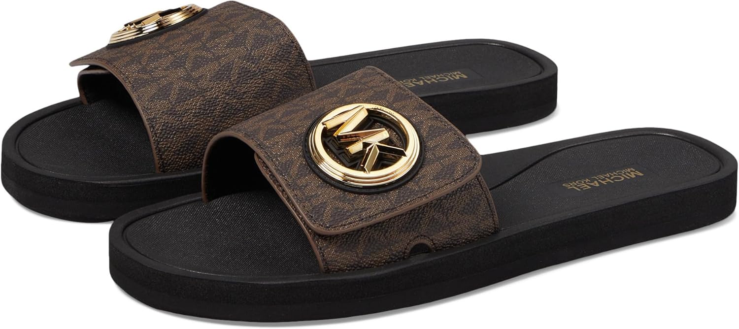 Michael Kors Women's MK Charm Slide, Black, 3 UK: Amazon.co.uk: Fashion