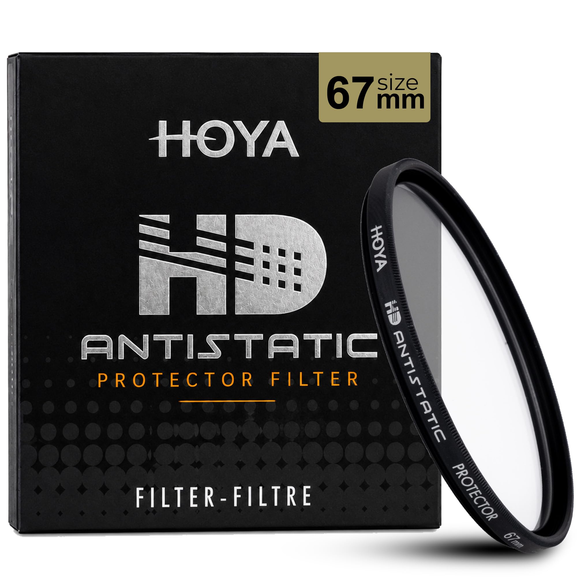 HOYA 67mm HD Antistatic Protector Camera Lens Filter, Reinforced Glass