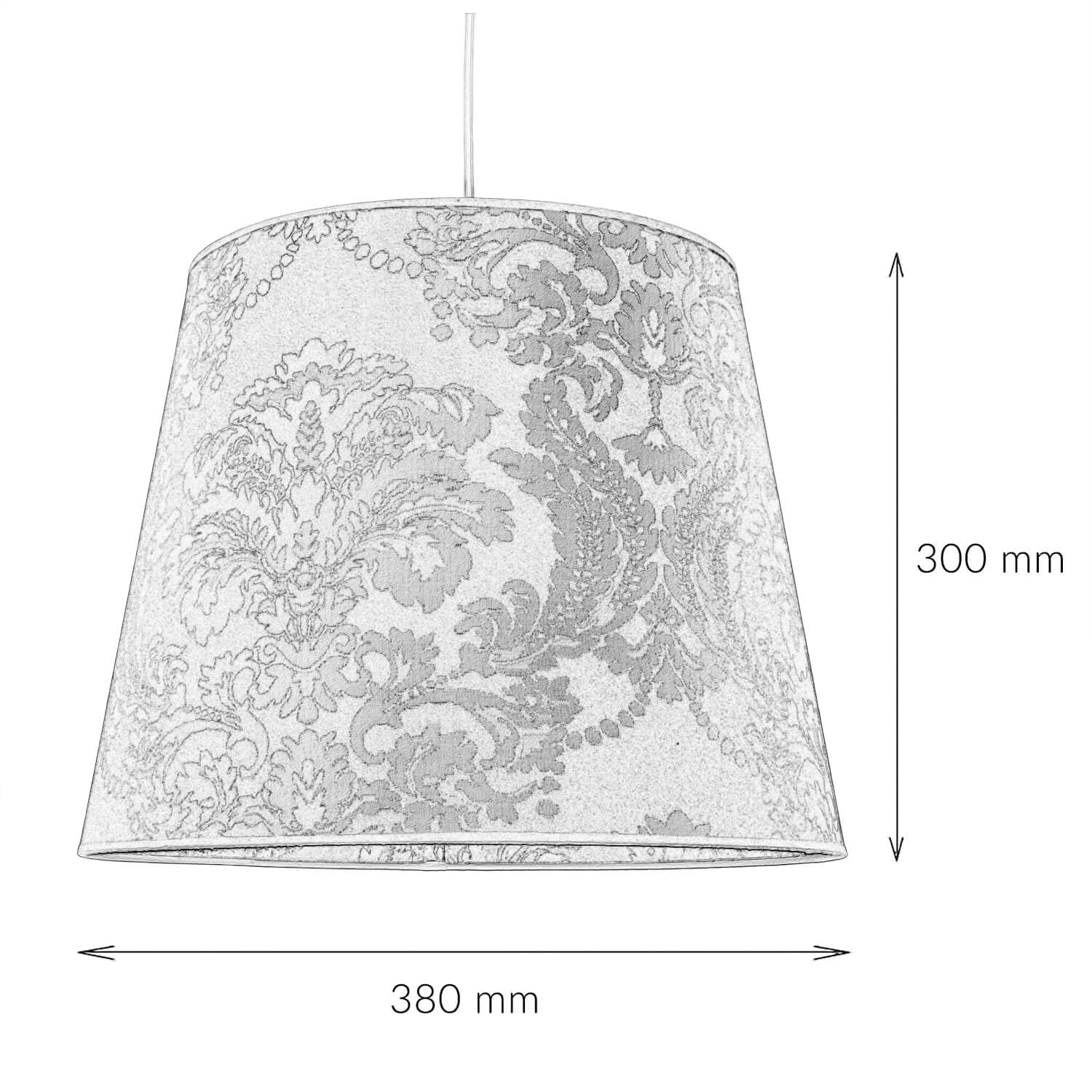 Abat-jour Premium Fait Main 22cm – Tissu Treillis Doré, Style Ancien, Standard