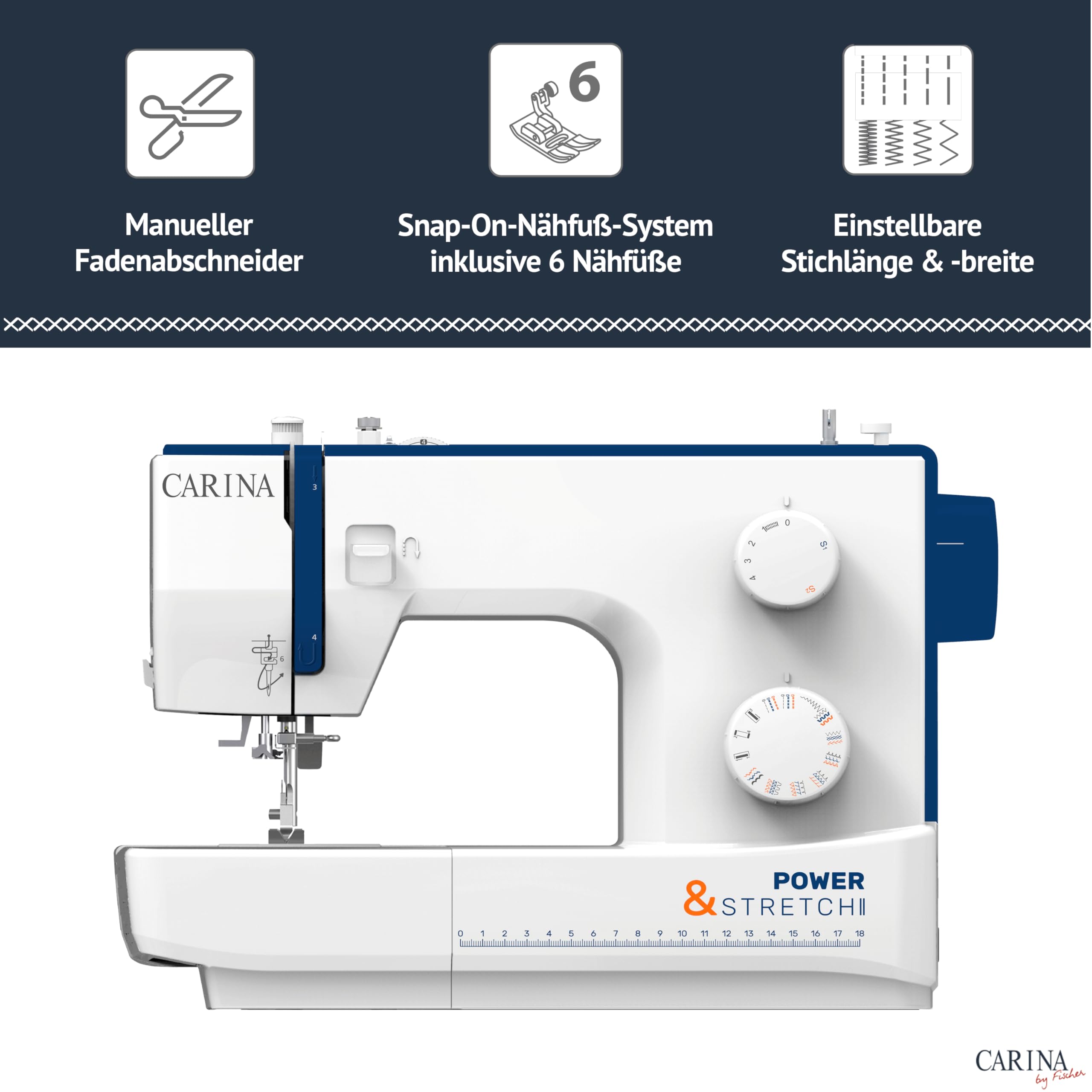 Carina Nähmaschine Power Stretch 2020