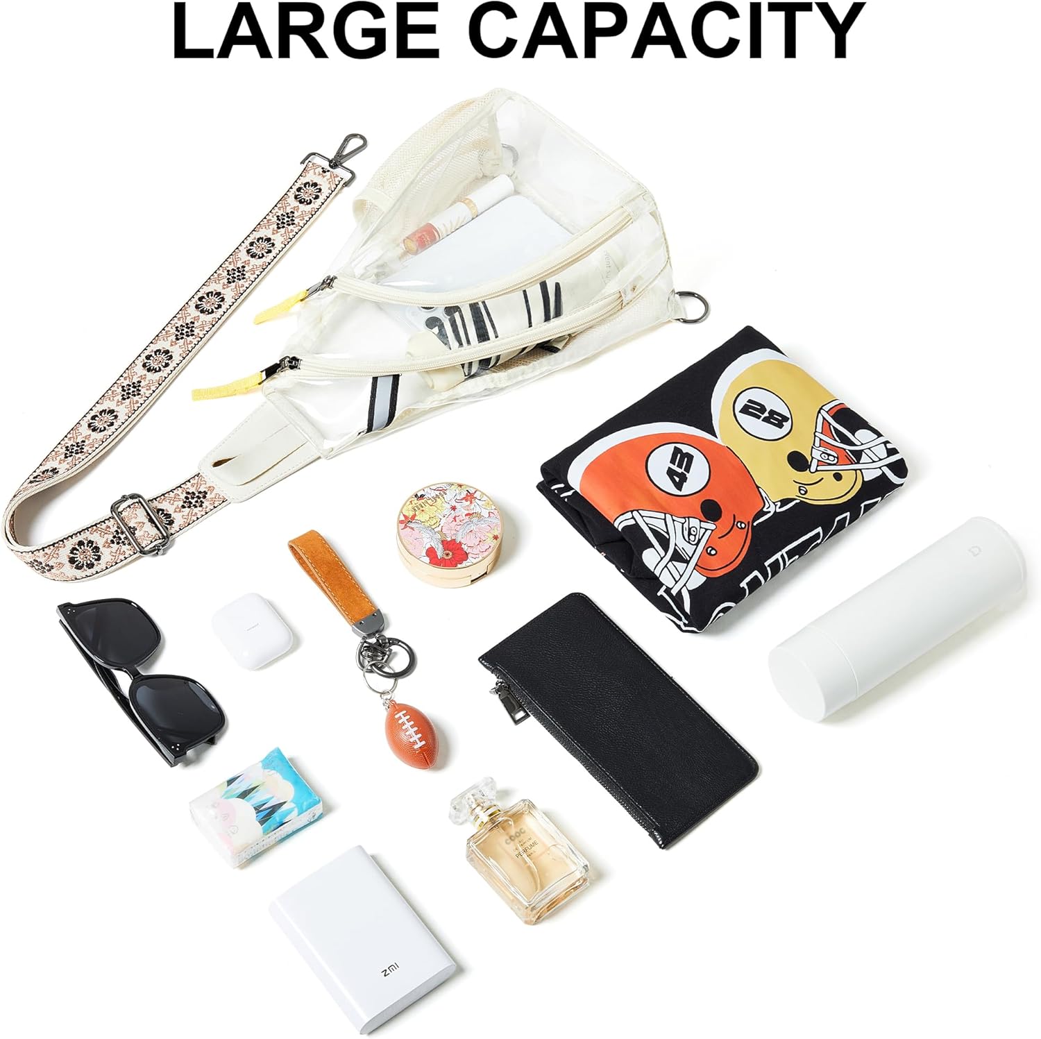 Shrrie Clear Bag for Stadium Events Transparent Crossbody Bag Clear Purse for Women&Men-Stadium Approved, Concerts&Sports - Image 4