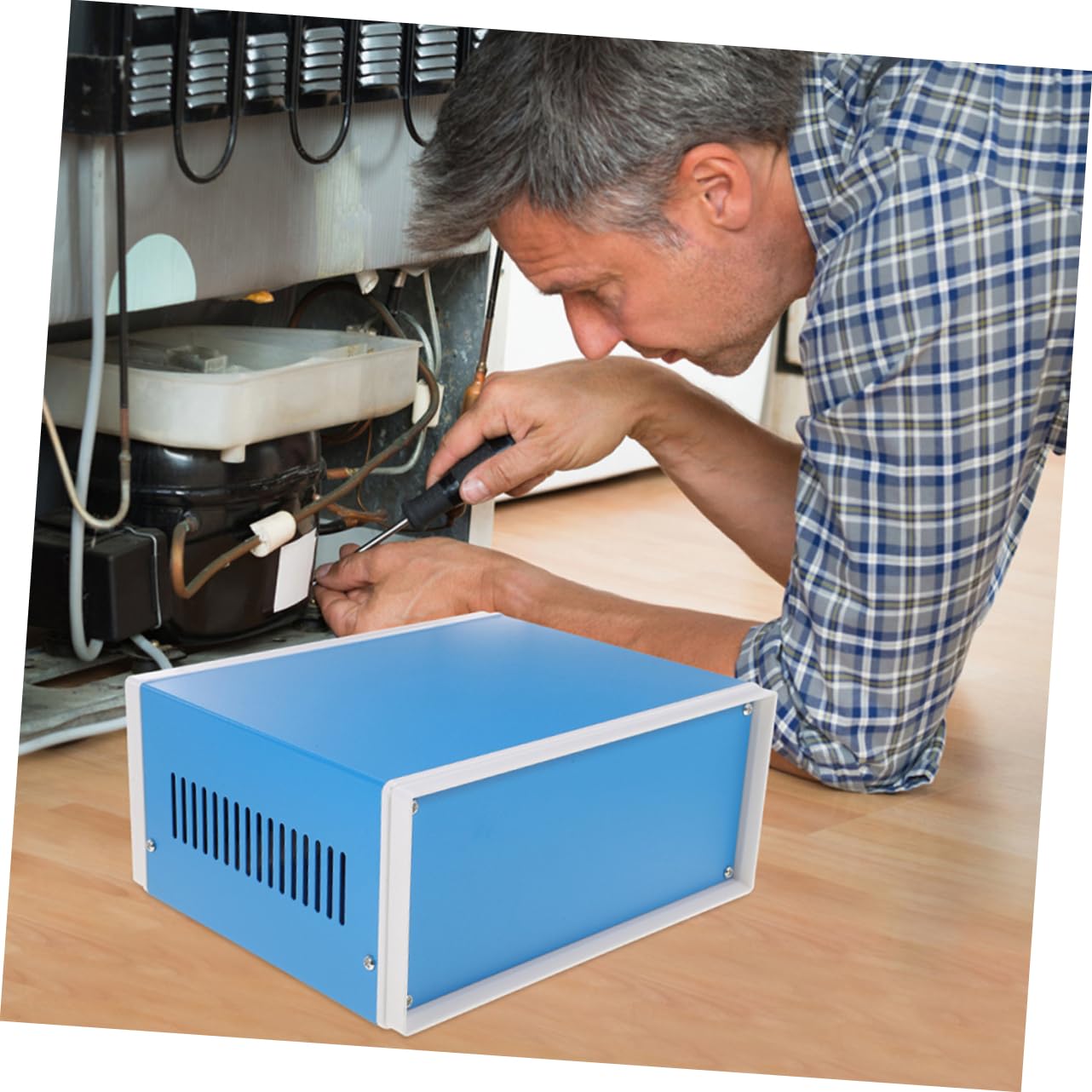 Caja Azul y Eléctricos Metal de Electrónica Proyectos para Bricolaje