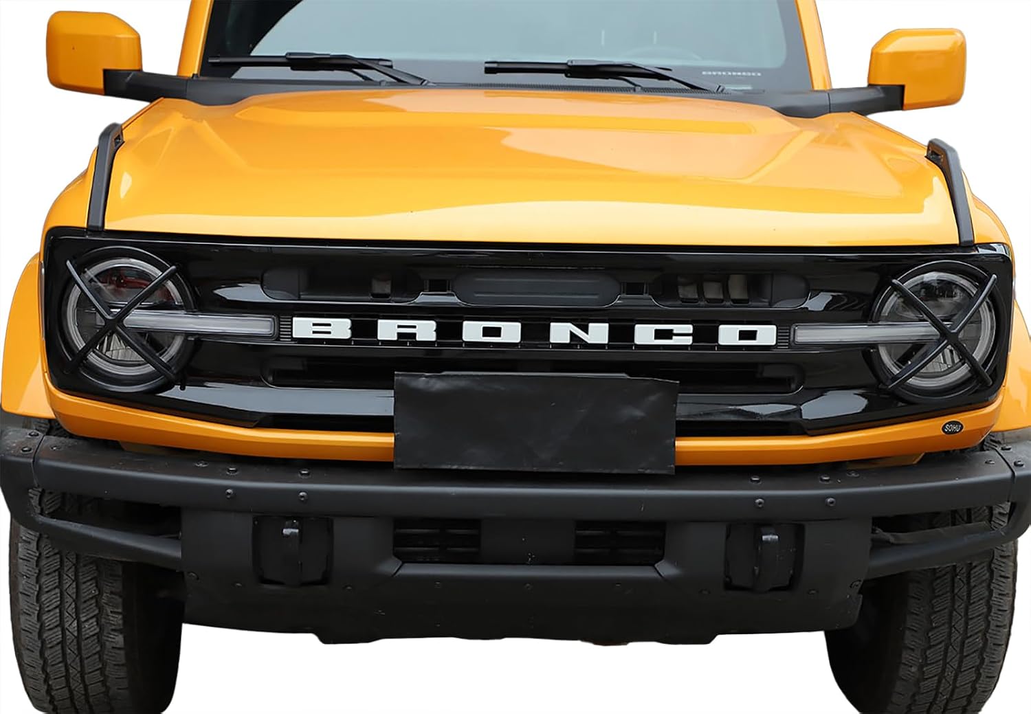 Front Headlight Guards Cover Trim Protector for 2021-2026 Ford Bronco Exterior Headlamp Guard Kit Accessories (27X25.5CM, A)