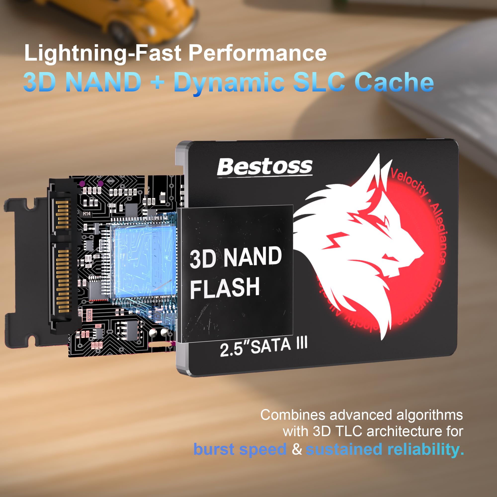 512GB 2.5 Inch SSD Internal Hard Drive for Pc or Laptop, SATA III 6Gb/s Internal State Drive, Up to 550MB/s, Computer Storage Upgrade for Office, Students, Home Entertainment - Detailed View