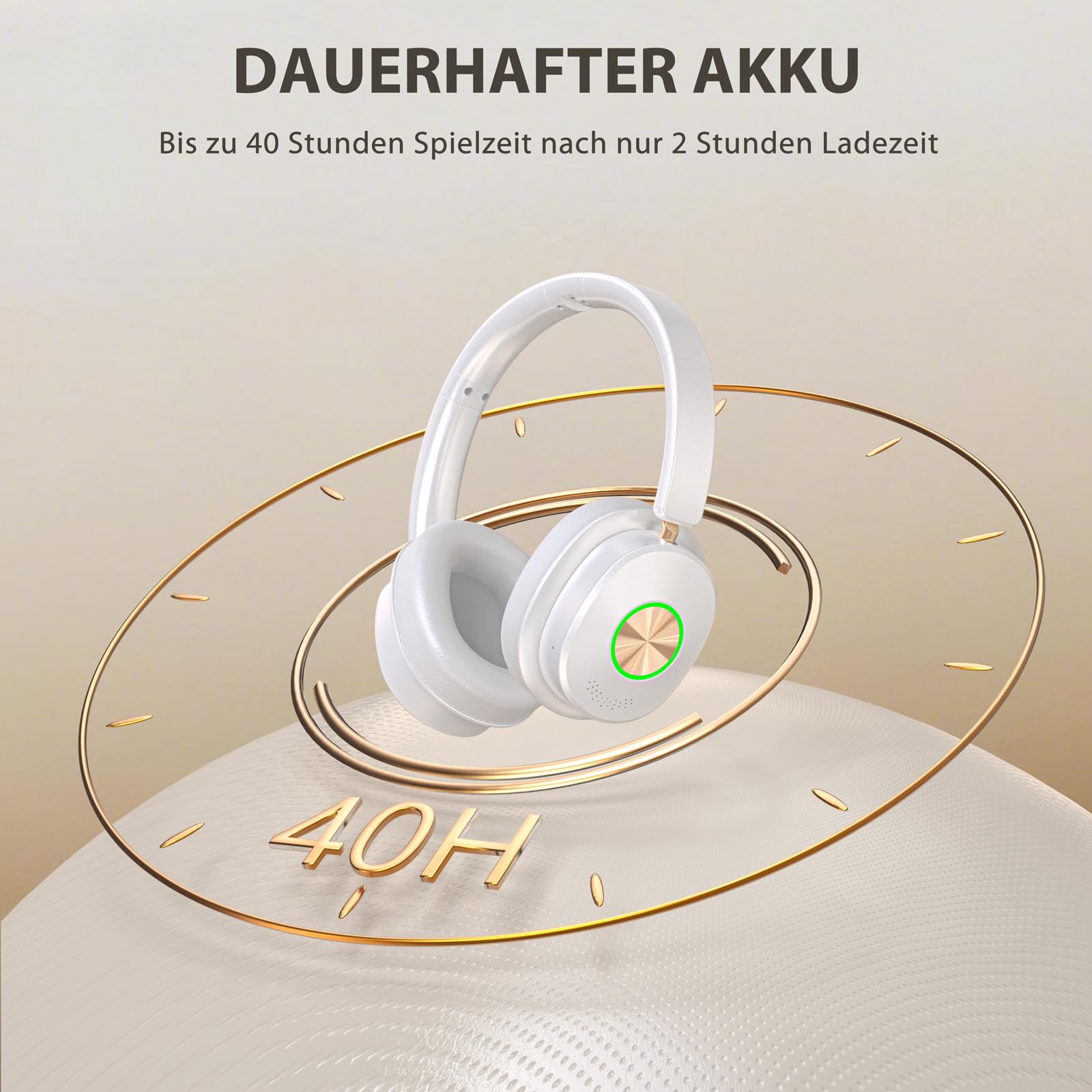 Earbay TV Kopfhörer kabellos,Fernsehkopfhörer, Funkkopfhörer für Fernseher mit Sender-Ladestation, 3 Audiomodi, Keine Verzögerung, Über-Ohr für Senioren, Plug and Play, Weiß
