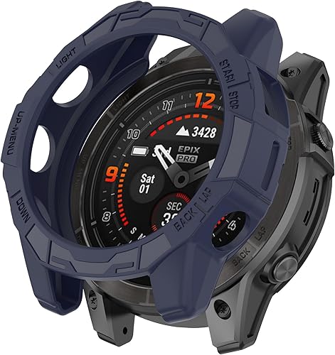 Miniatura 3 de Funda compatible con Garmin Fenix 7 Pro y Epix Pro de 1.850 in, funda protectora de silicona a prueba de golpes colorida para reloj inteligente