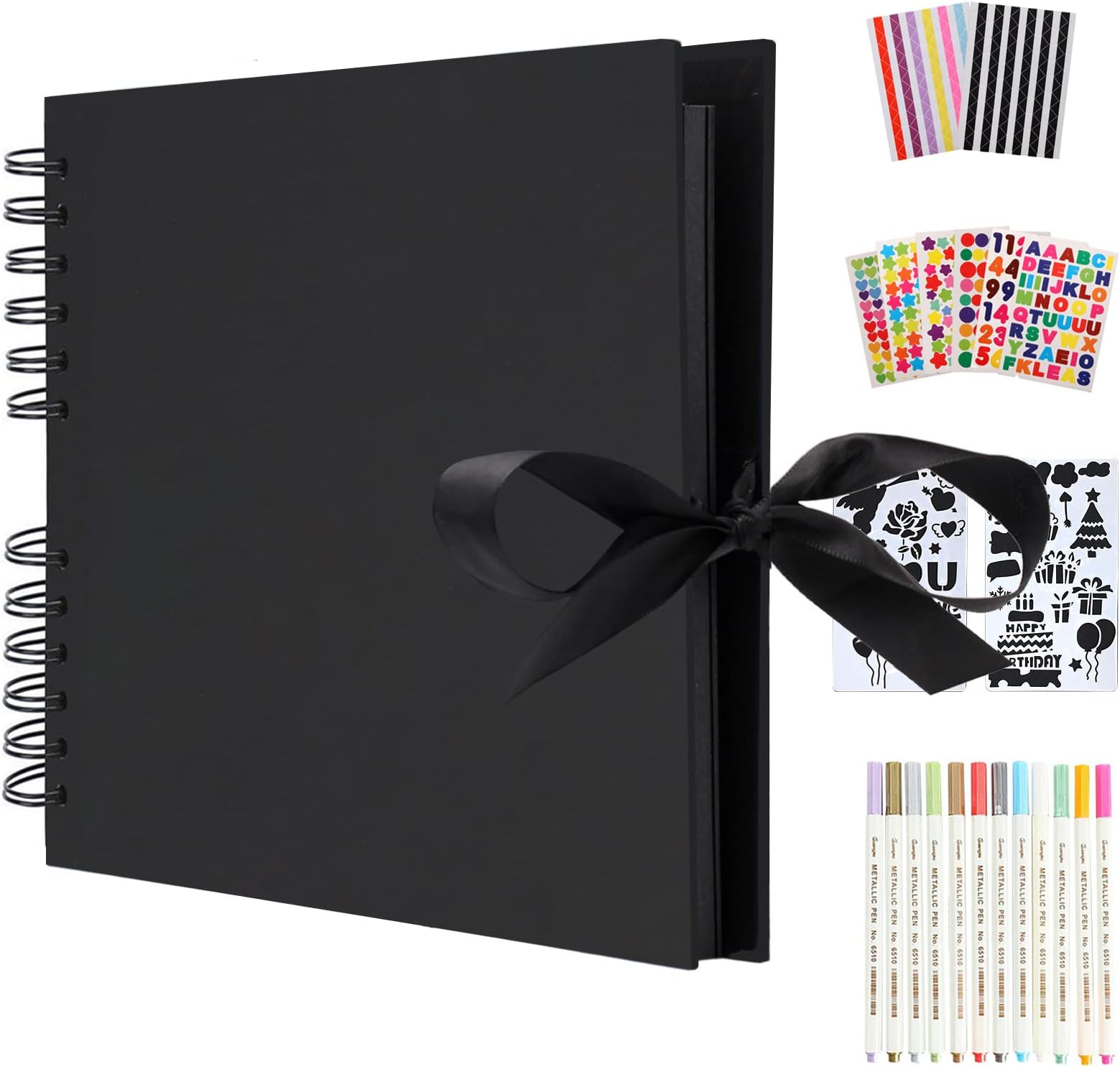 Album photo à personnaliser soimême 80 pages noires Scrapbooking