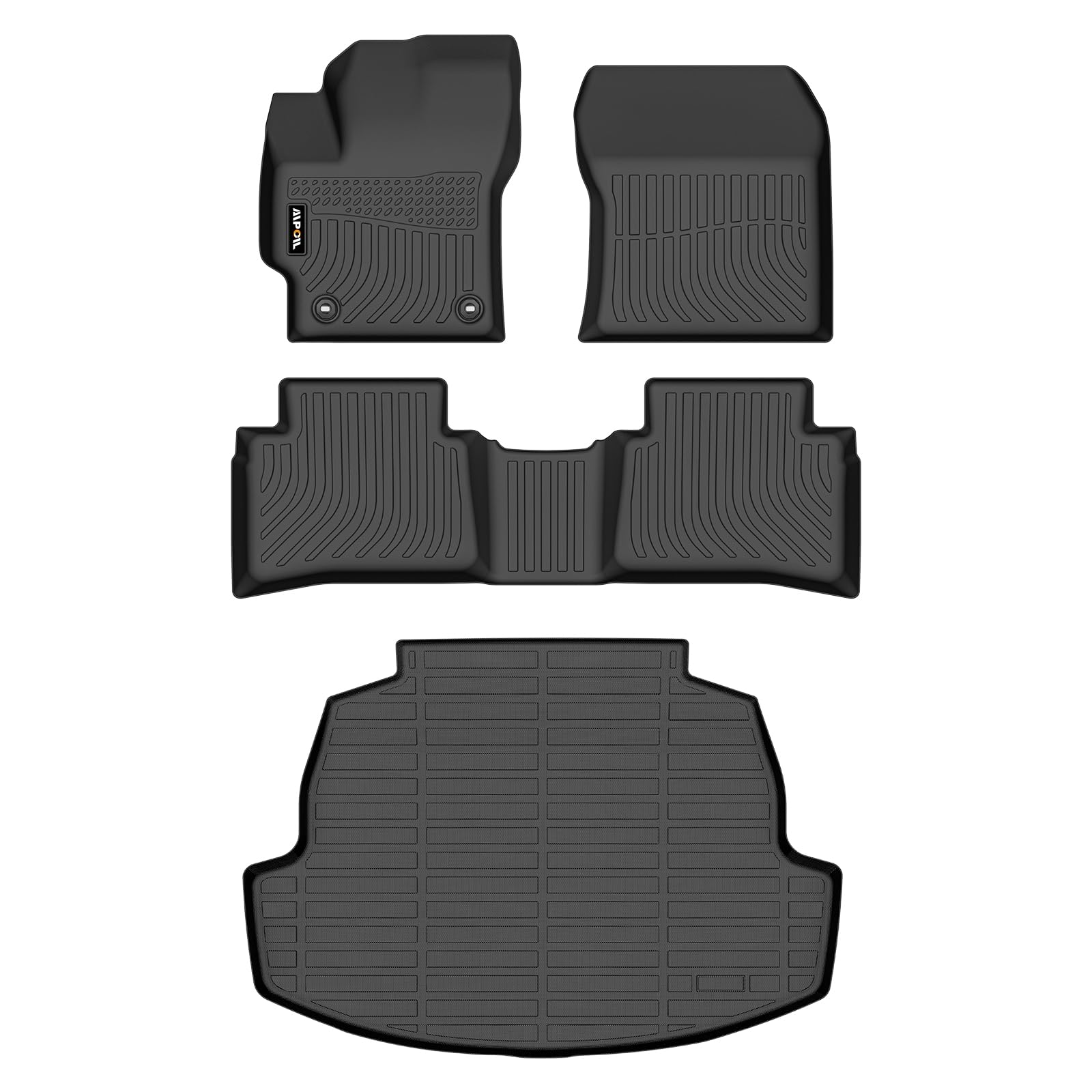 AIPOIL® Floor Mats & Cargo Liner Set for 2020-2026 Toyota Corolla & Corolla Hybrid (Only Sedan) All Weather Protection TPE Anti-Slip Automotive Full Set Custom Car Mats Accessories - Black