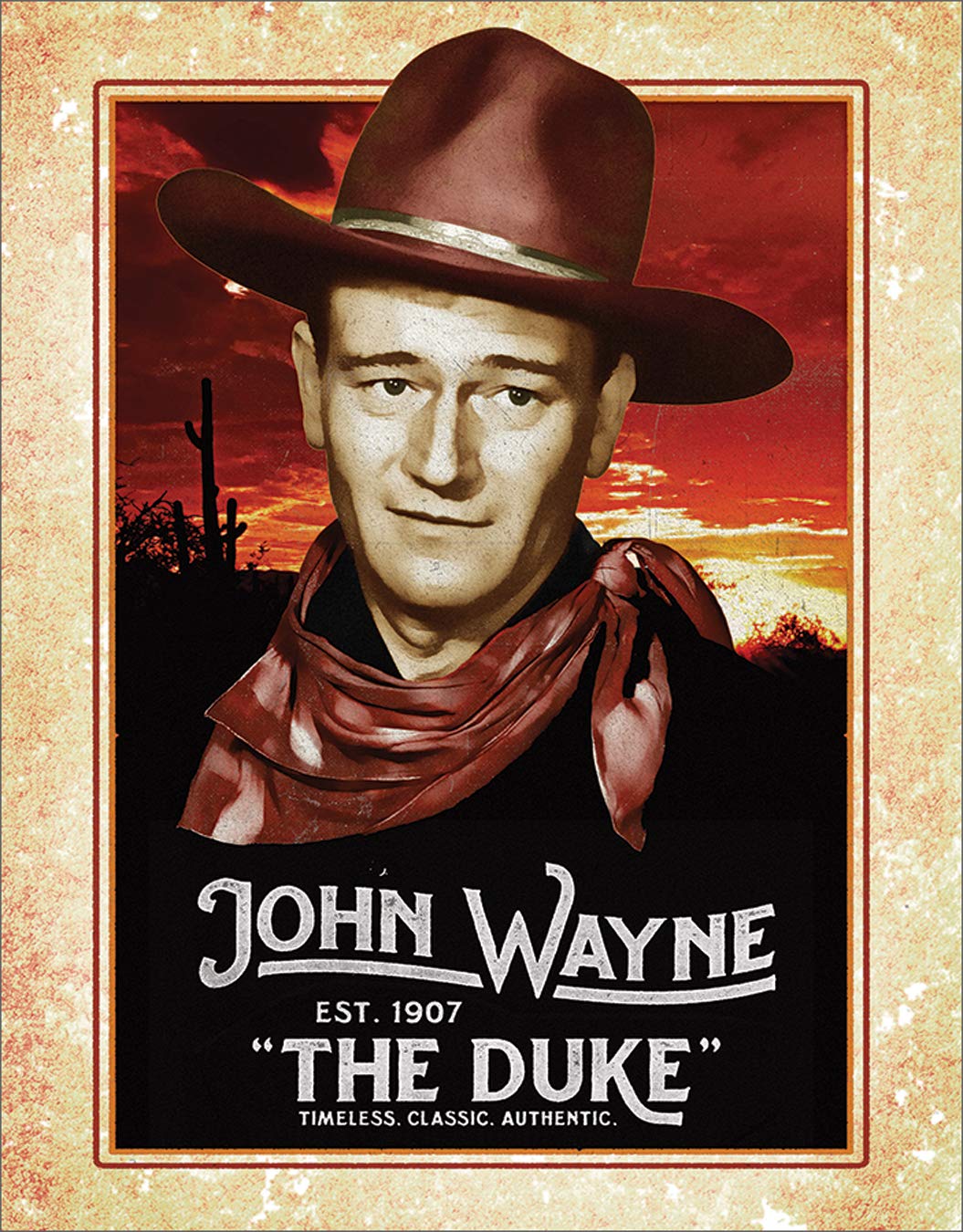 ASPORIC John Wayne - Stagecoach Tin Sign - Nostalgic Vintage Metal Wall, image size:1055x1350
