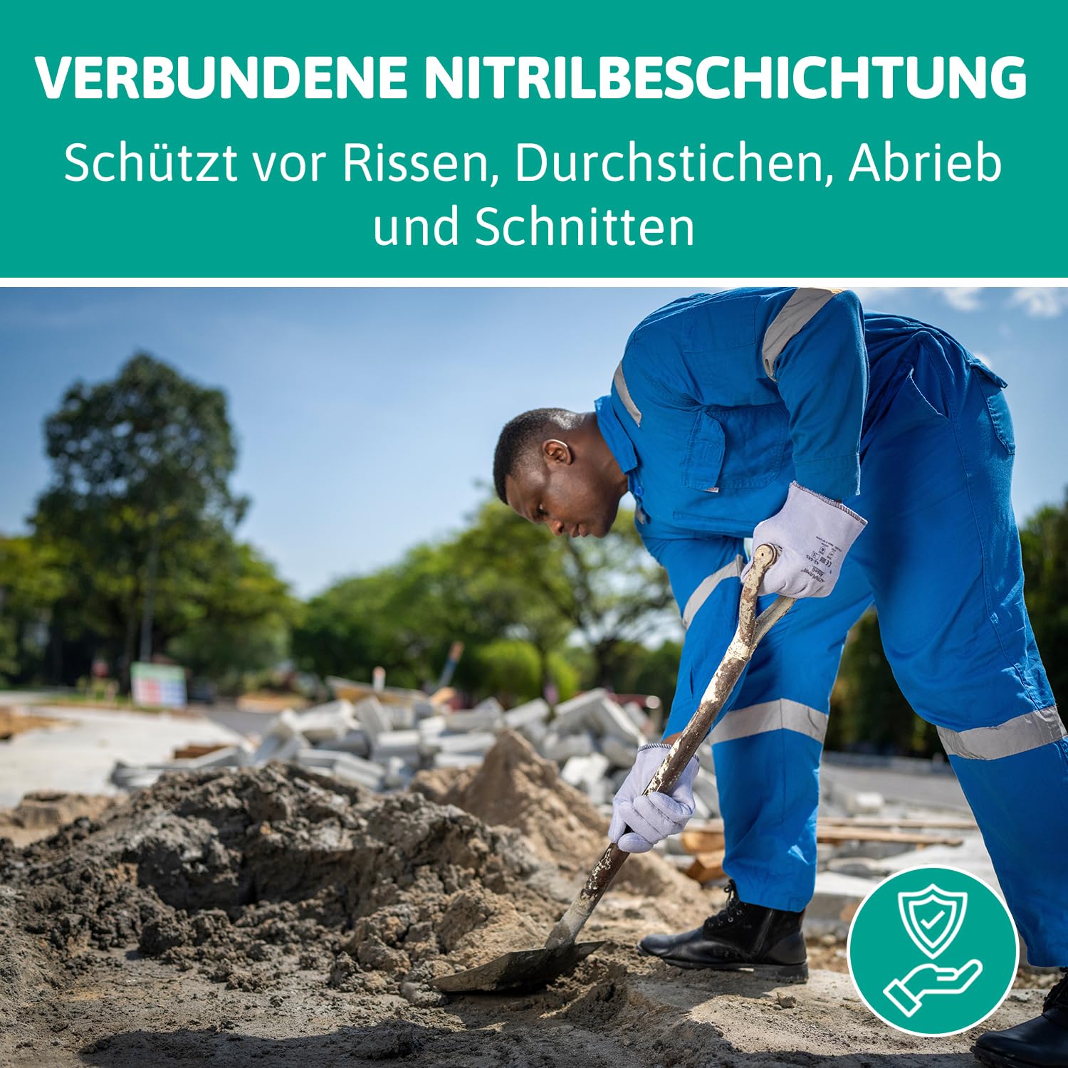 Ansell ActivArmr 42-474, Hitzeschutz Handschuh, Industrielle hitzebeständige Handschuhe, Arbeitshandschuhe mit Filz -Futter und Stulpen, Professionelle Schutz-Handschuhe, 12 Paar, Gr. L