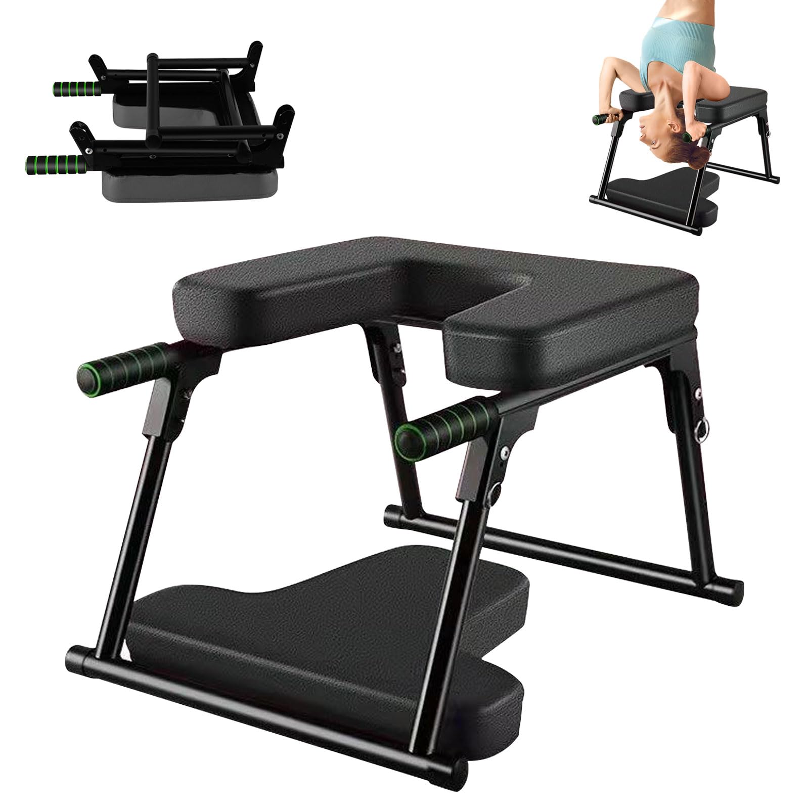Hocomay Yoga Headstand Stool, Foldable Yoga Chair Inversion Bench Table with Metal Frame & PU Pads, Headstand Trainer Bench Balance Training, 200KG Load Capacity