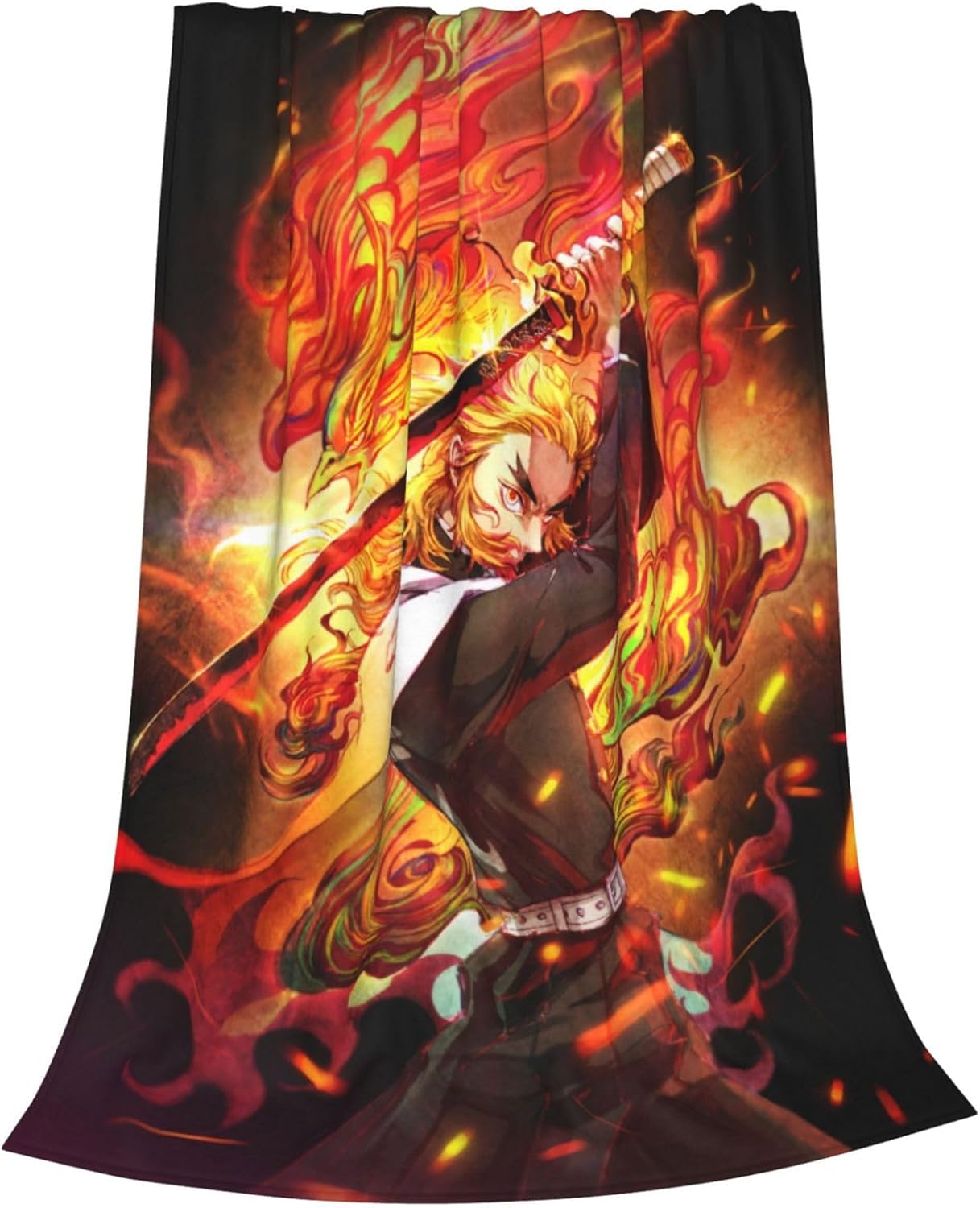 (SIMILAR TO STOCK PHOTO DIFFERENT PHOTO,BAKUGOU)Demon Rengoku Kyoujurou Flannel Blanket Soft Cozy Microfiber Fluffy Fleece Throw Plush Blanket for Adults Kids Teens 60\"\"X50\"\", Red6 Red6 60\"x50\"