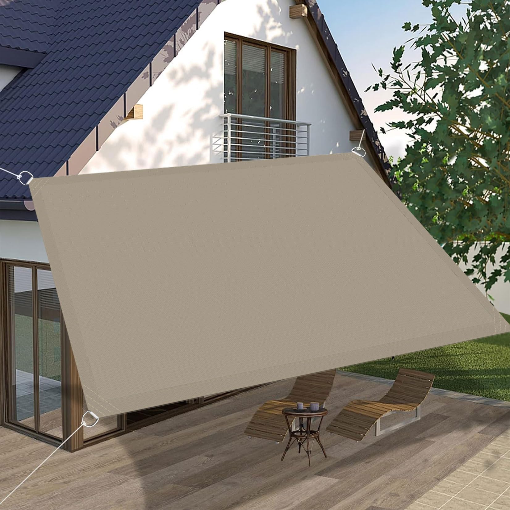 Auvent de protection des rayons UV 6x10 m pour ombrager une grande terrasse d'été