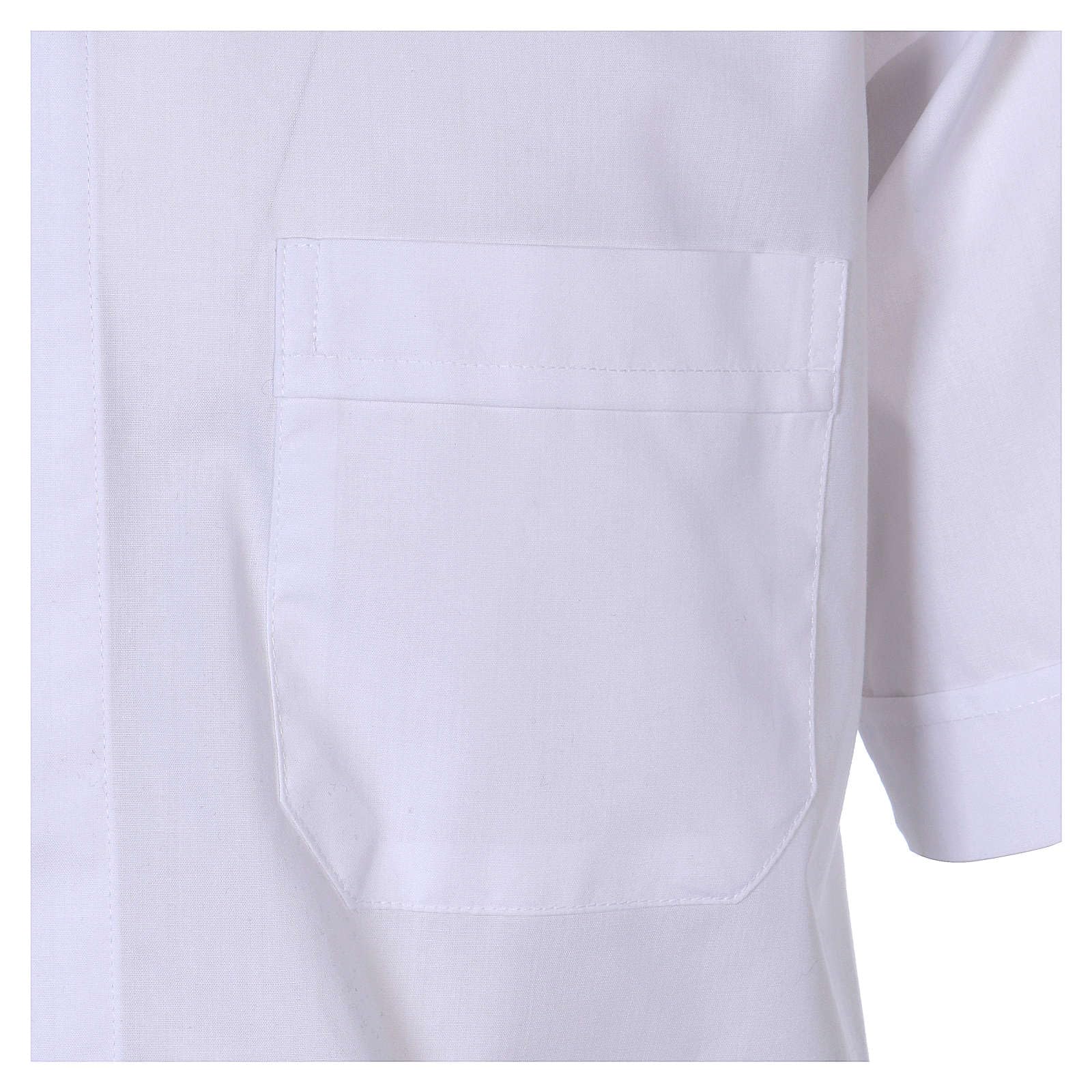 Holyart Camicie Clergyman: Camicia clergyman manica corta misto cotone bianca In Primis
